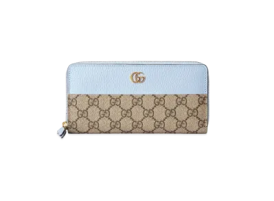 GUCCI GG Marmont Zip Around Wallet "Blue"