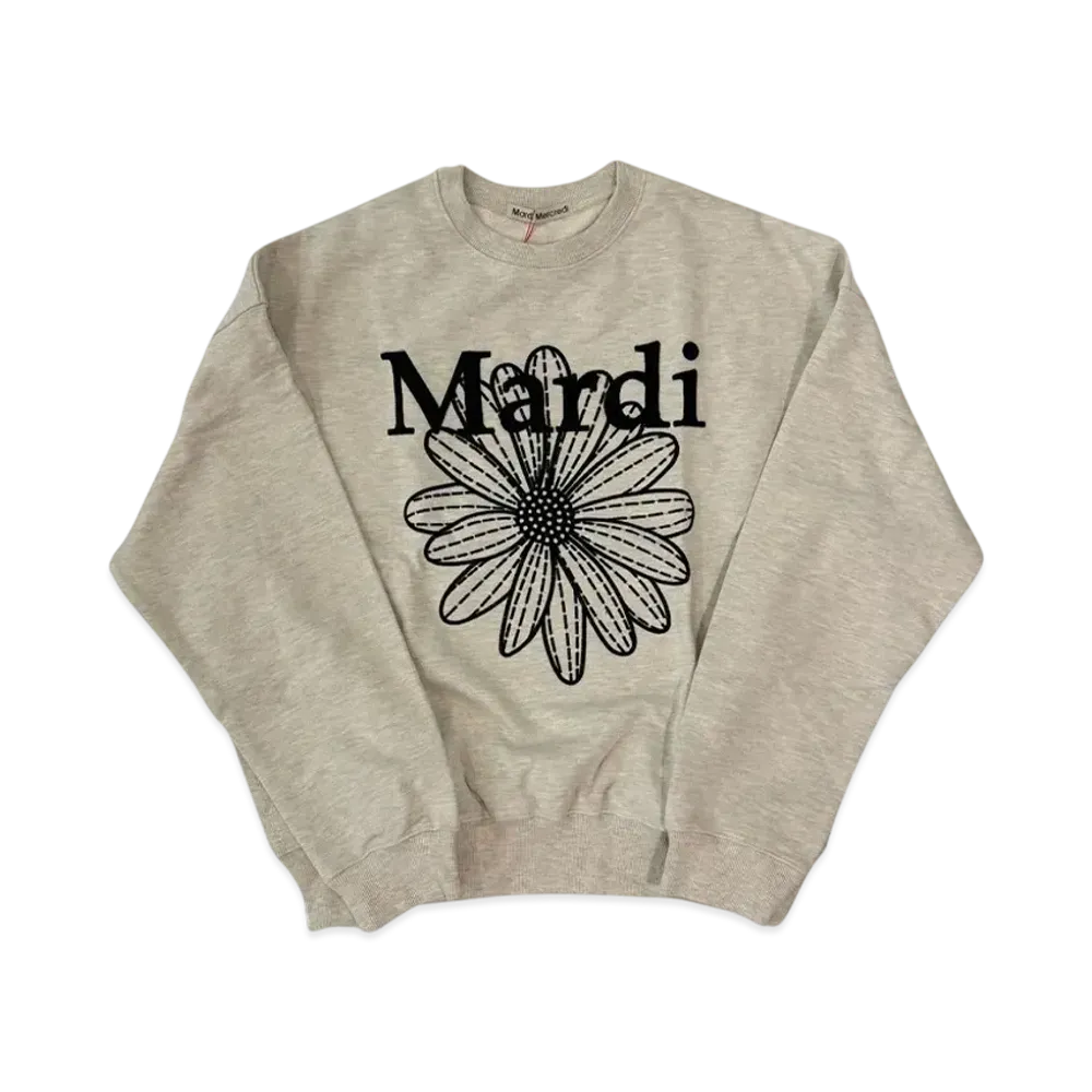 Mardi Mercredi Sweatshirt Flowermardi Needlework "Oatmeal Black"