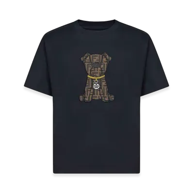 FENDI Cotton T-Shirt "Dark Blue"