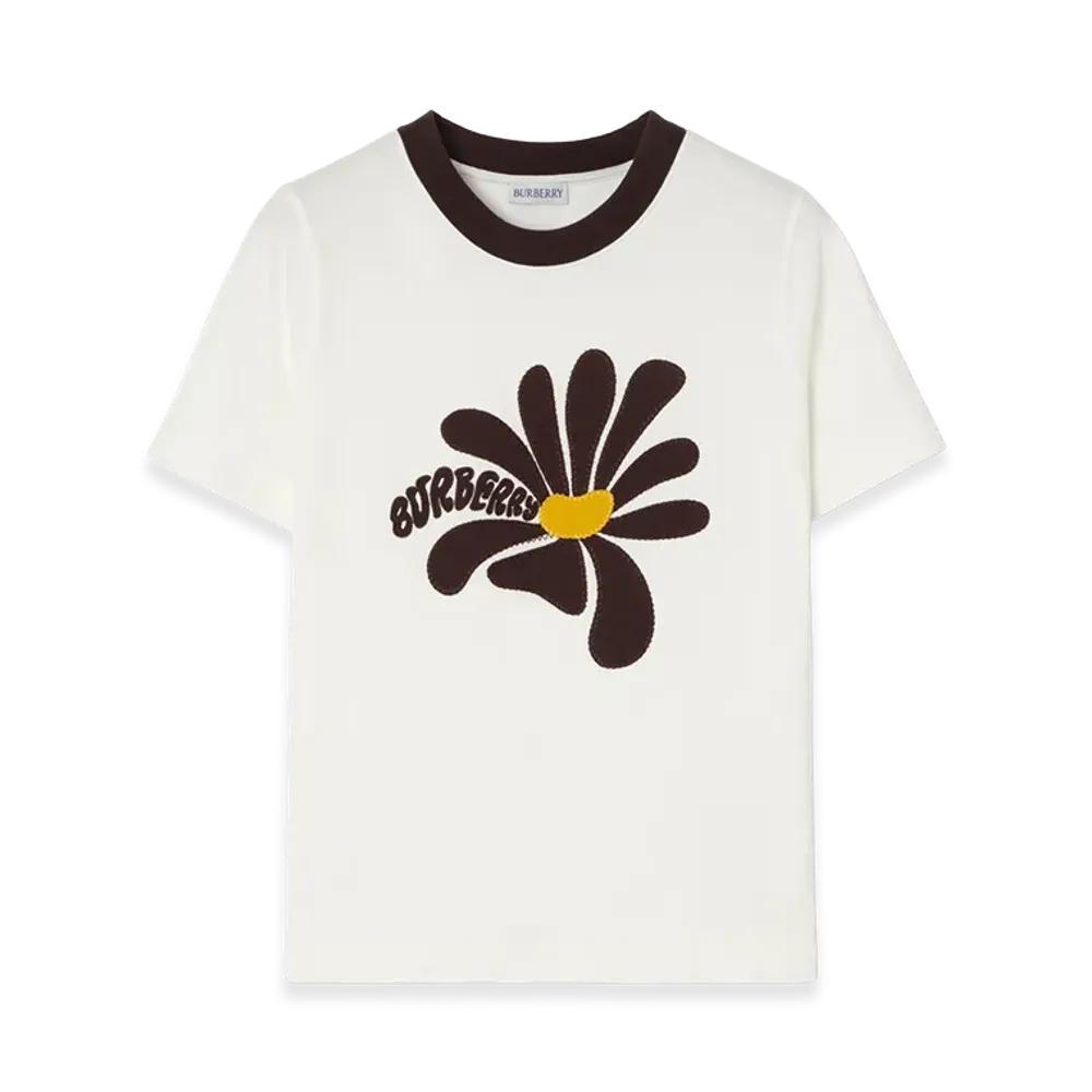 Burberry Women's Daisy Cotton Tee "Chalk White"