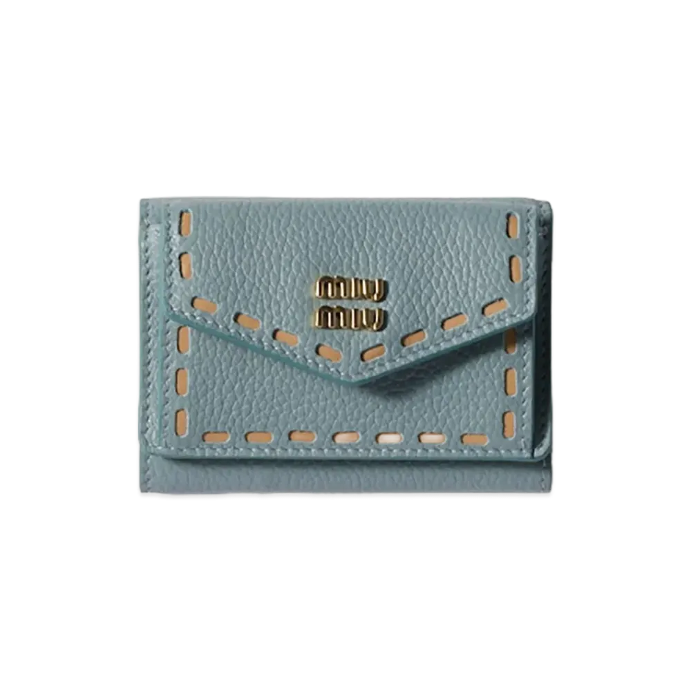 MIU MIU Leather Wallet "Lake Blue"
