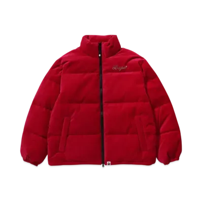 A BATHING APE KAWADA DOWN ITEMS Crystal Stone Bape Logo Velor Down Jacket "Pink"