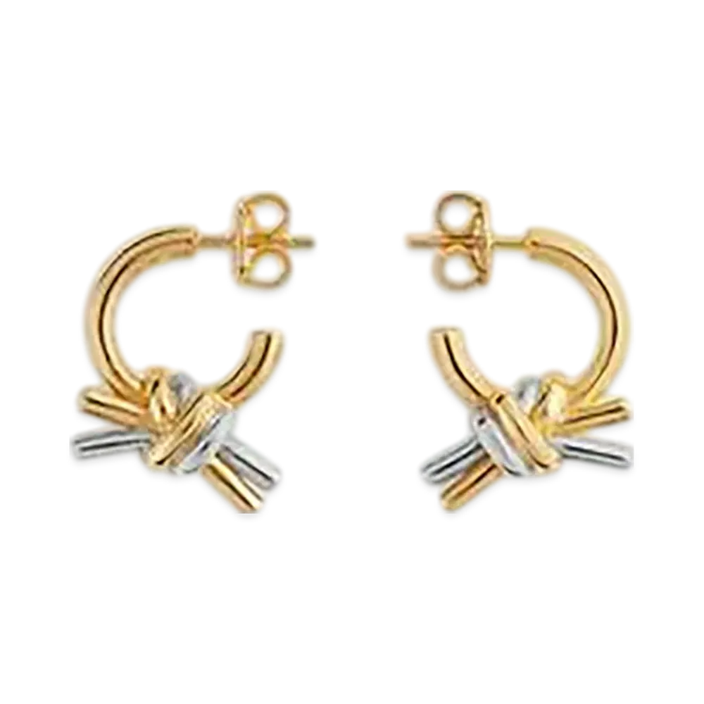 Bottega Veneta Knot Earrings "Silver/Yellow Gold"