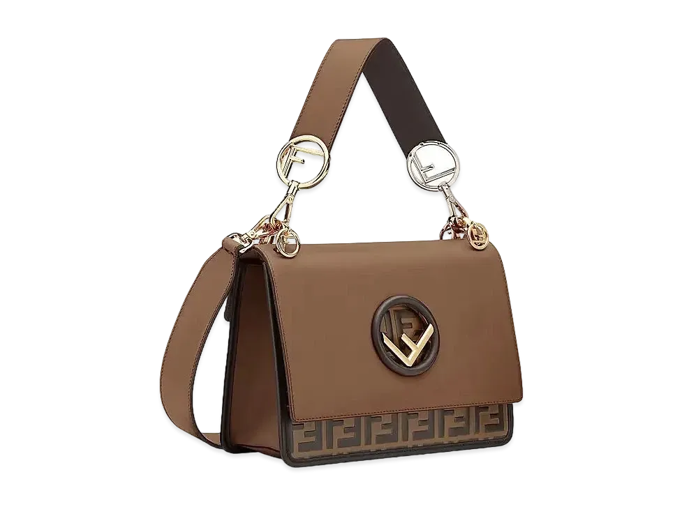FENDI Kan I F Leather Bag "Brown"