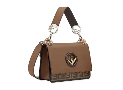 FENDI Kan I F Leather Bag "Brown"