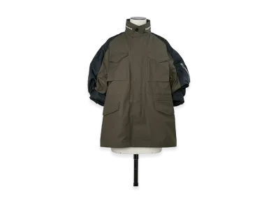 sacai Women's Cotton Weather Jacket "Khaki/Navy"