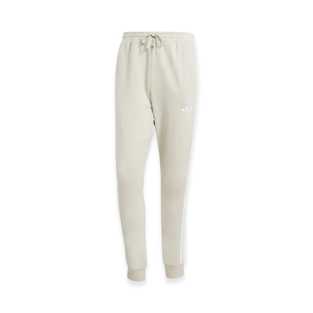 adidas Essentials Three Stripes French Terry Pants "Beige/White"