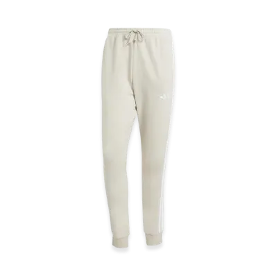 adidas Essentials Three Stripes French Terry Pants "Beige/White"