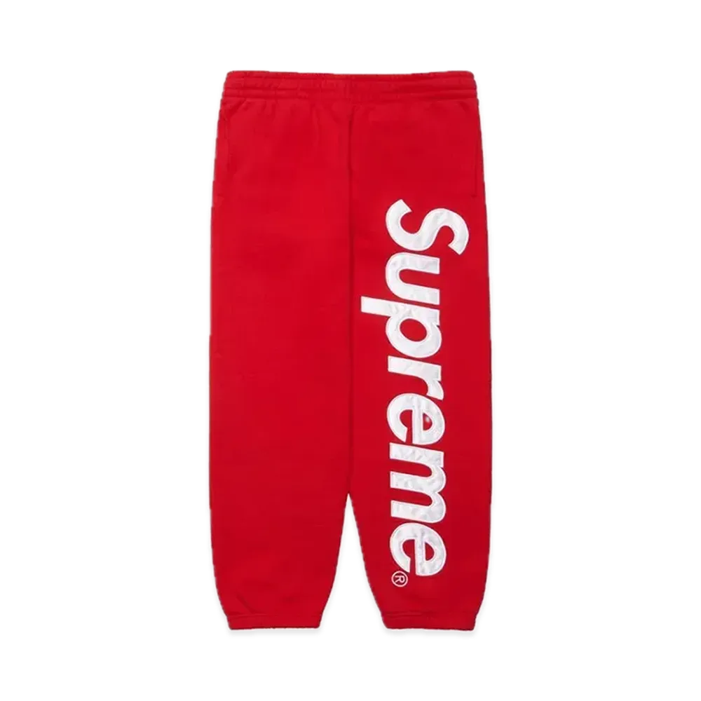 Supreme Satin Applique Sweatpant "Red" (22FW)
