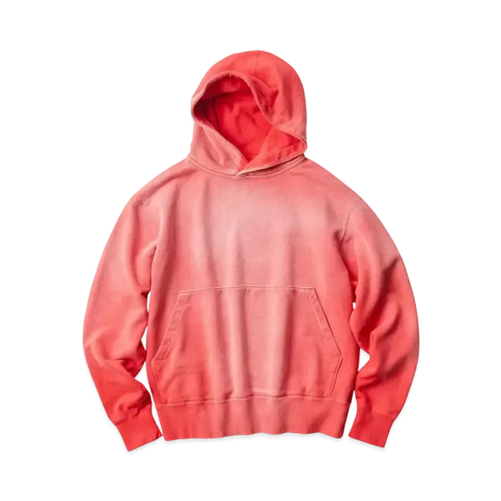 KURO Used Dyed Damage Pull Parka Sweat "Red"