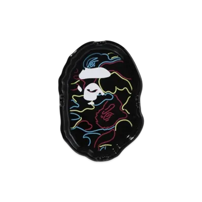 A BATHING APE Neon Camo Ape Head Ashtray "Black"