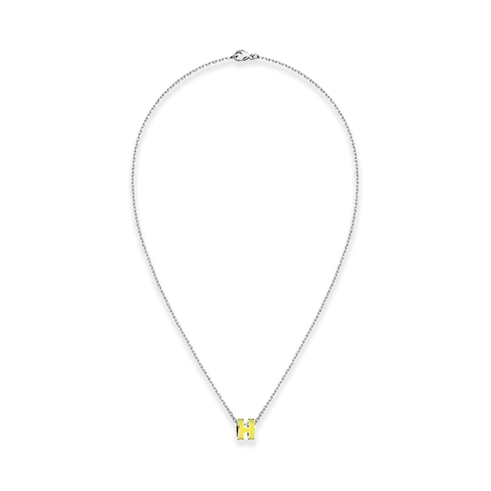 Hermes Mini Pop H Pendant "Palladium/New Lime"