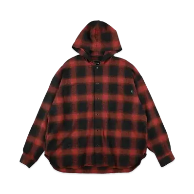 WIND AND SEA Hood Shirt(Check) "Red"