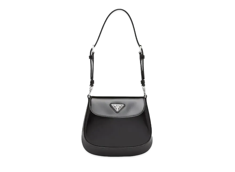 PRADA Cleo Brushed Leather Mini Bag "Black"