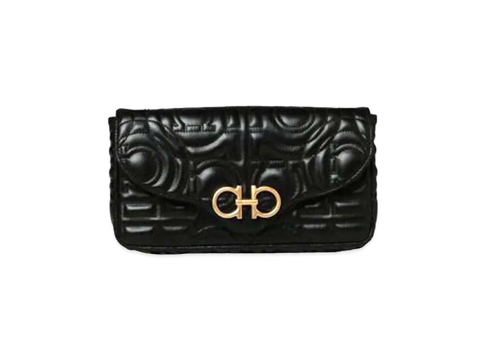 Salvatore Ferragamo Quilted Gancini Minibag "Black"