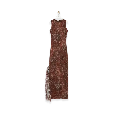 LOEWE Feather Tank Dress "Brown/Multicolor"