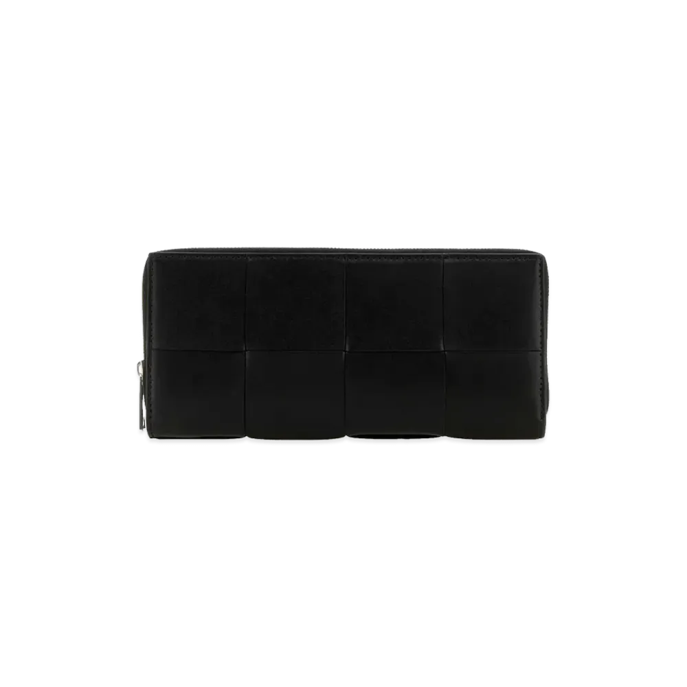 Bottega Veneta Leather Intrecciato Wallet "Black"