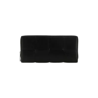 Bottega Veneta Leather Intrecciato Wallet "Black"