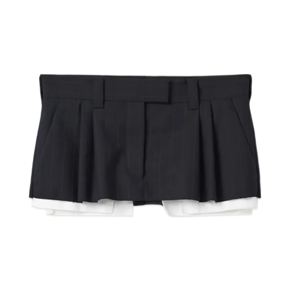 MIU MIU Pleated Pinstripe Mini Skirt "Blue"