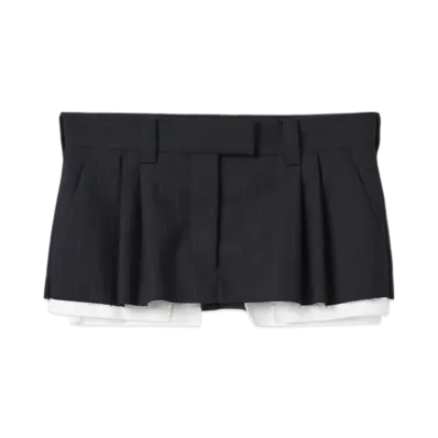 MIU MIU Pleated Pinstripe Mini Skirt "Blue"