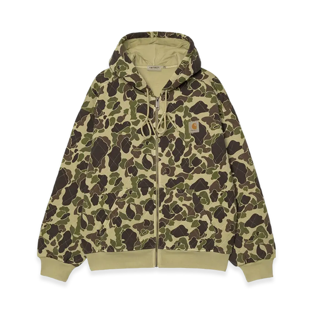 Carhartt WIP Hooded Vista Quilted Sweat Jacket "Camo Duck Green(Garment Dyed)"