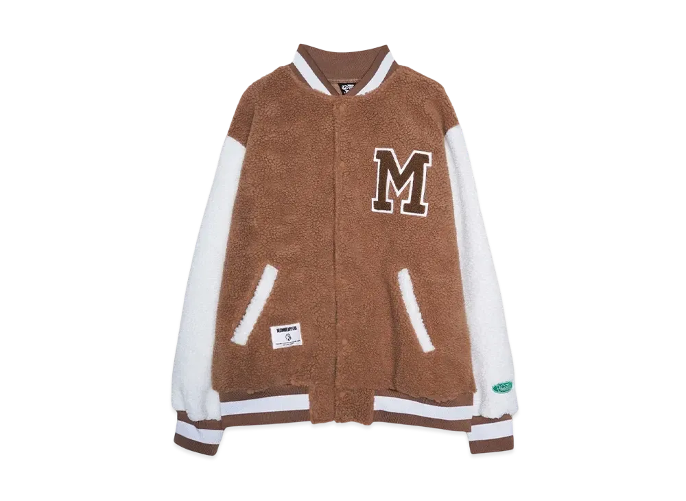 BBC x MANASTASH BOA VARSITY JACKET WITH BADGES "BROWN"