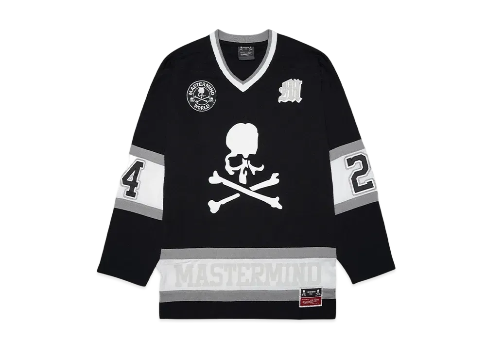 MASTERMIND x Mitchell&Ness HOCKEY JERSEY "BLACK/WHITE"