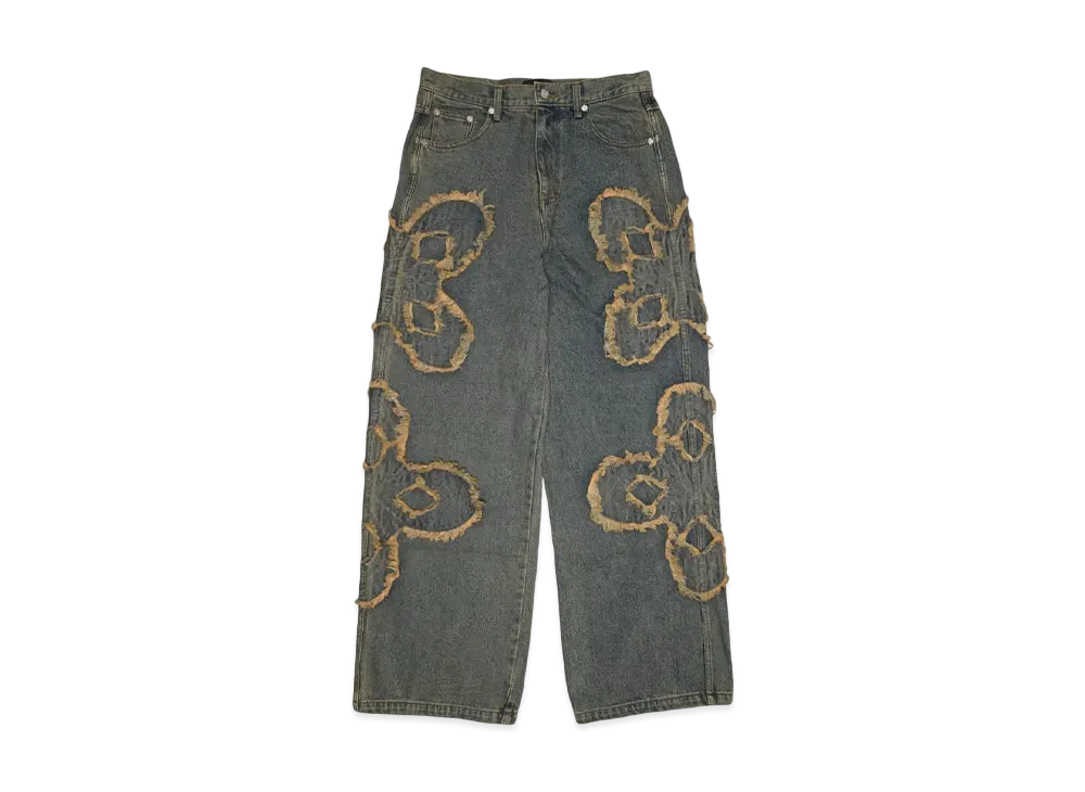 SURGERY clover logo patch jeans "BLUE"