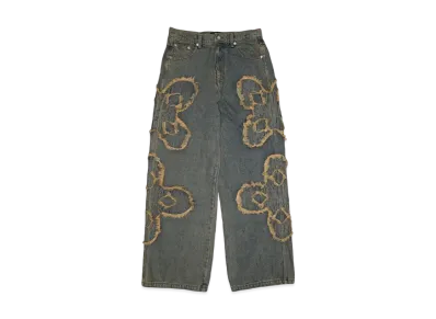 SURGERY clover logo patch jeans "BLUE"