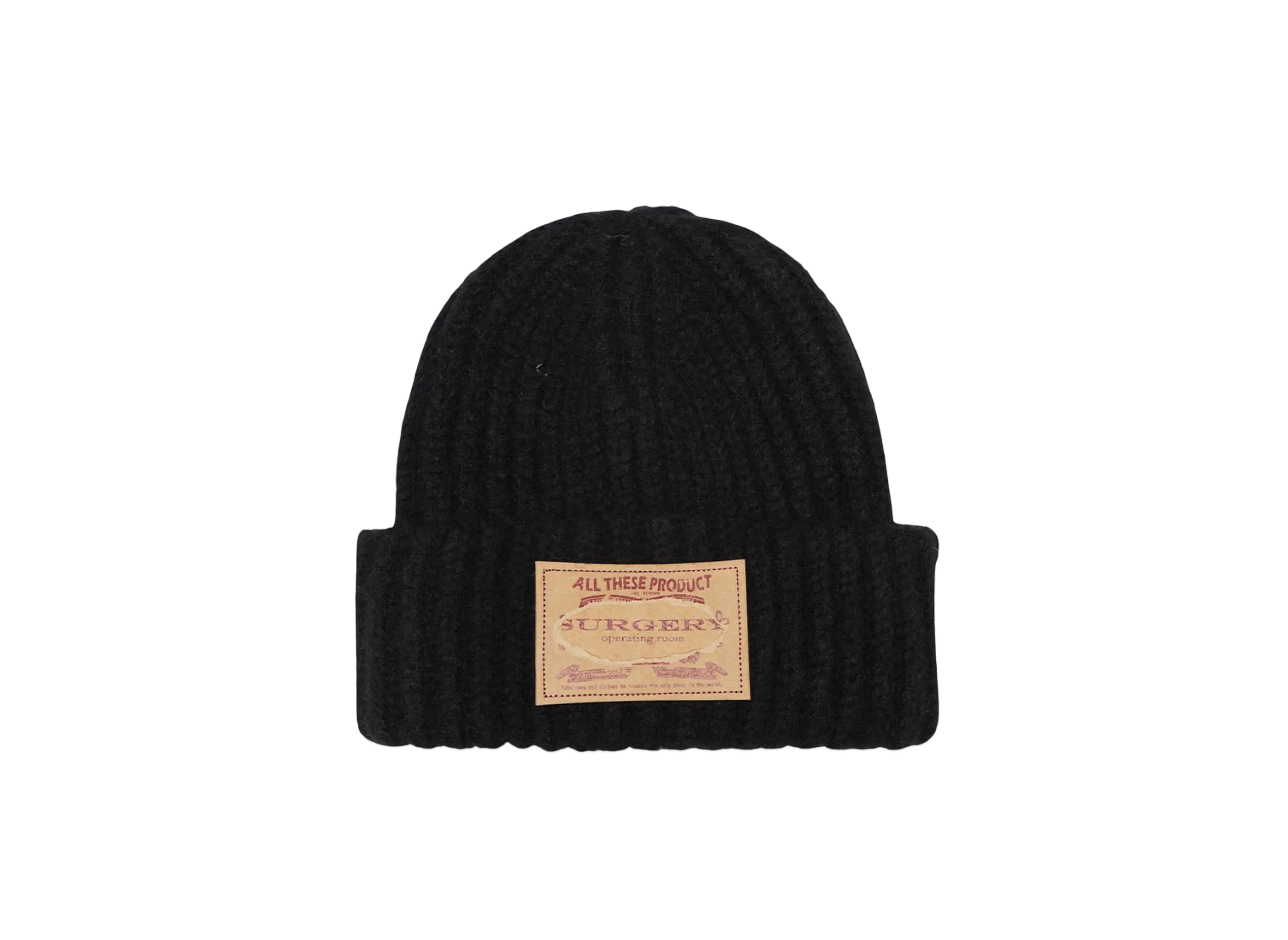 SURGERY paper logo tab beanie "BLACK"