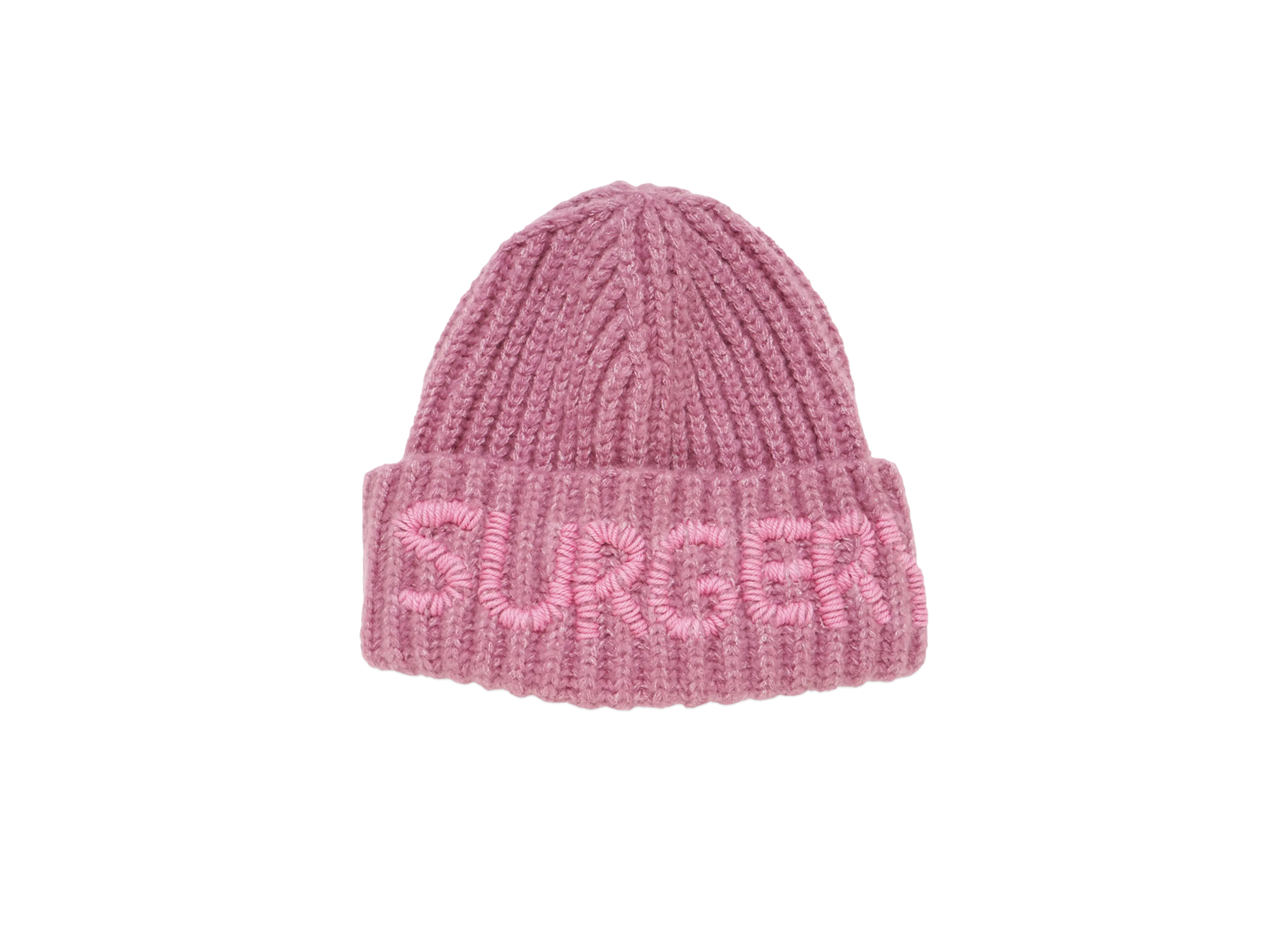 SURGERY hand stitch embroidery logo beanie "PINK"