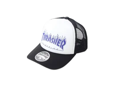 THRASHER Flame Logo Print Cap "White/Black/Blue"