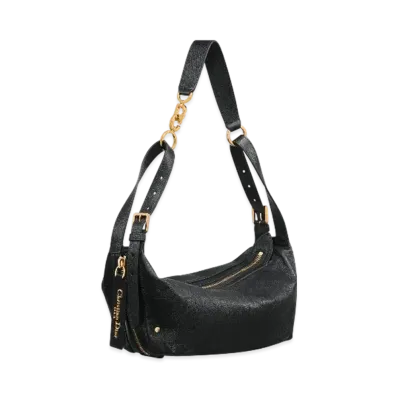 Dior Small D-Journey Bag in Shiny Goatskin Flat Macrocannage "Black"
