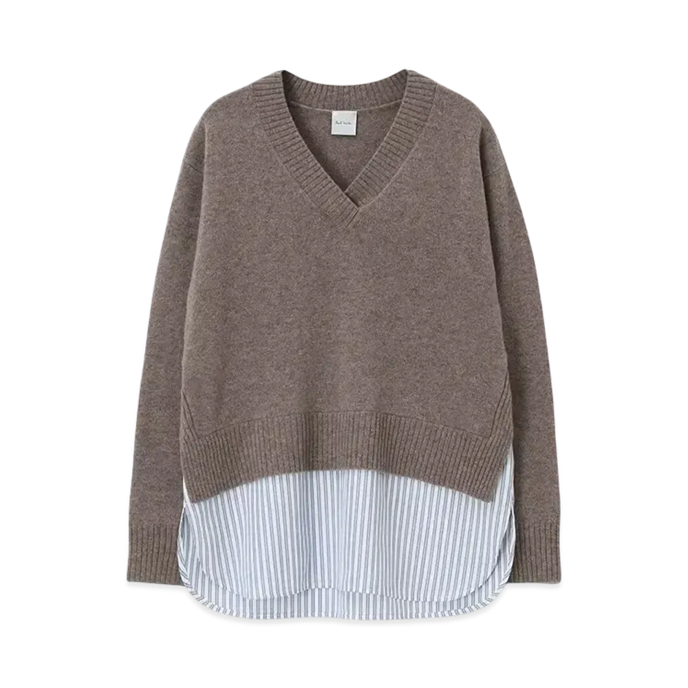 Paul Smith Women's shirt combination V-neck knit "Moca"