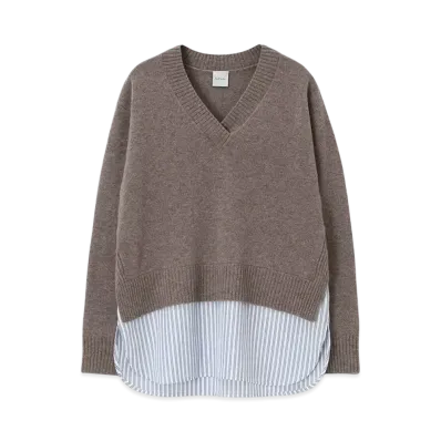Paul Smith Women's shirt combination V-neck knit "Moca"