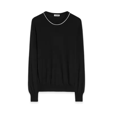 Jil Sander Lightweight Cotton Crew-Neck Sweater "Black"