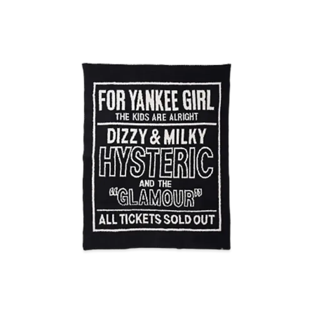 HYSTERIC GLAMOUR Dizzy & Milky Knit Blanket "Black"