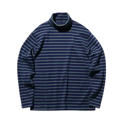 BEAMS High Neck Fraise Stripe "Navy"