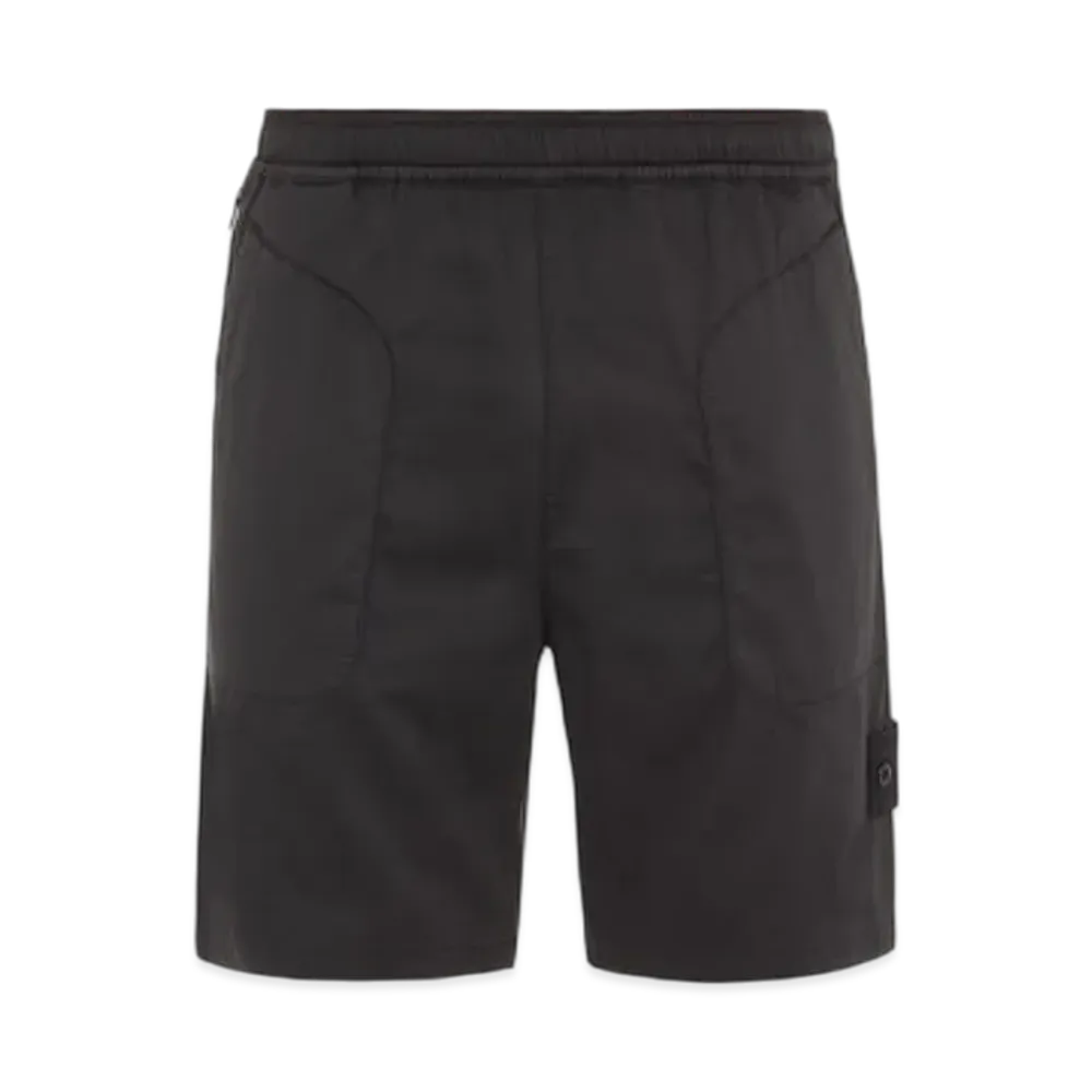 Stone Island L13F2 Ghost Piece Stretch Cotton Lyocell Garment Dyed Bermuda Shorts - 22SS "Black"
