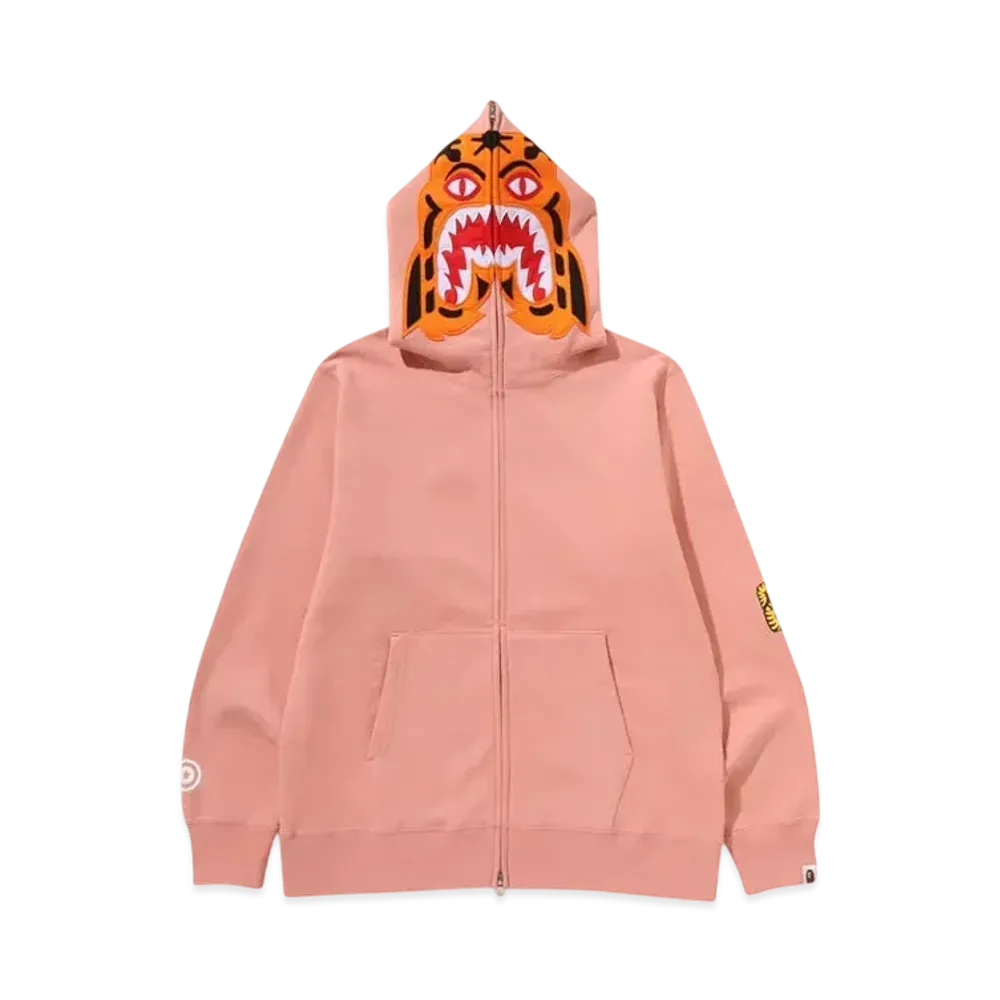 A BATHING APE Tiger Full Zip Hoodie "Pink"
