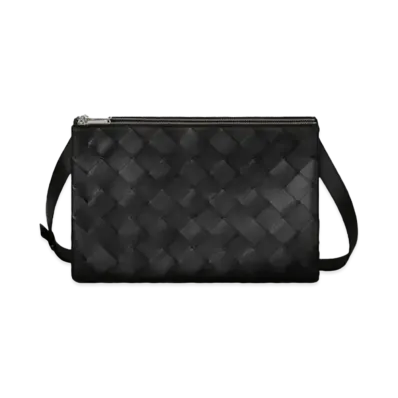 Bottega Veneta Intrecciato Messenger Bag "Black"