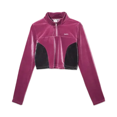 X-Girl Velour Half Zip Top "Pink"