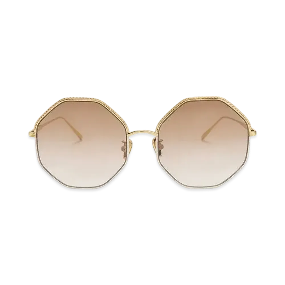 CHARLES & KEITH Hexagonal Wire Frame Sunglasses "Cream"