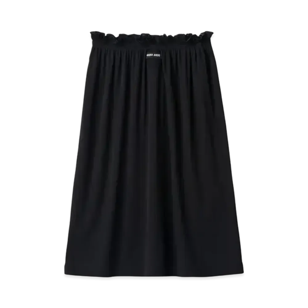 MIU MIU Ribbed Knit Jersey Skirt "Black"