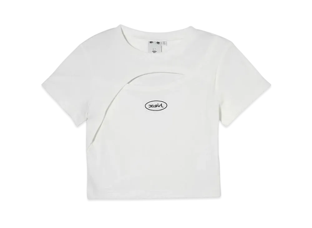 X-Girl Front Slit S/S Top "White"
