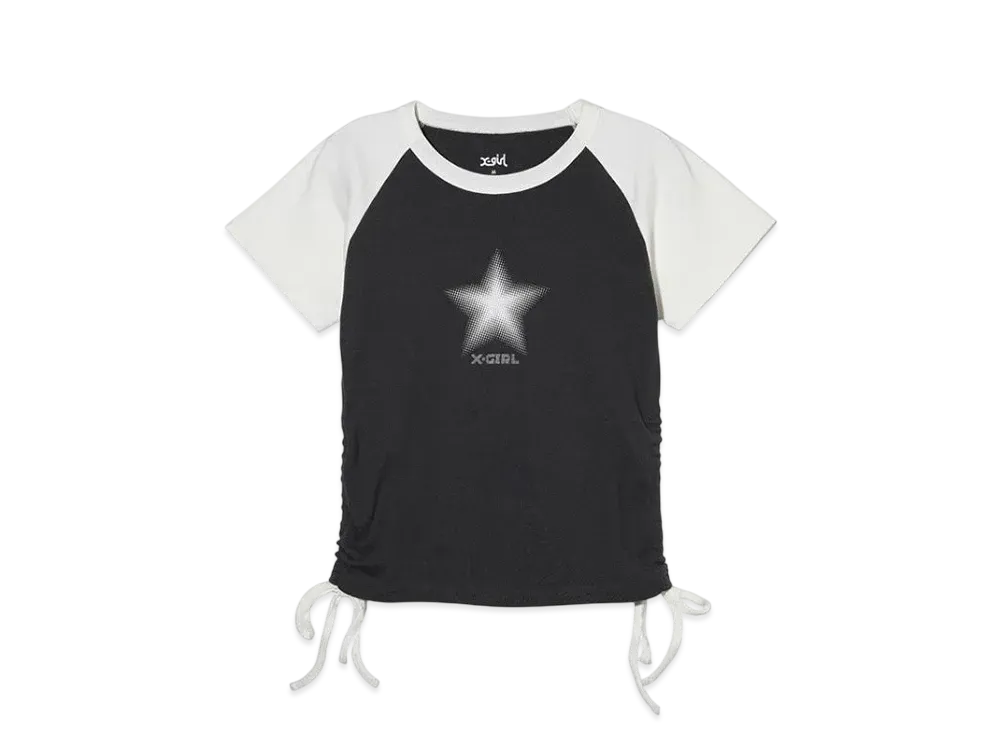 X-Girl Dotted Star S/S Ragran Baby Top "Chacoal"