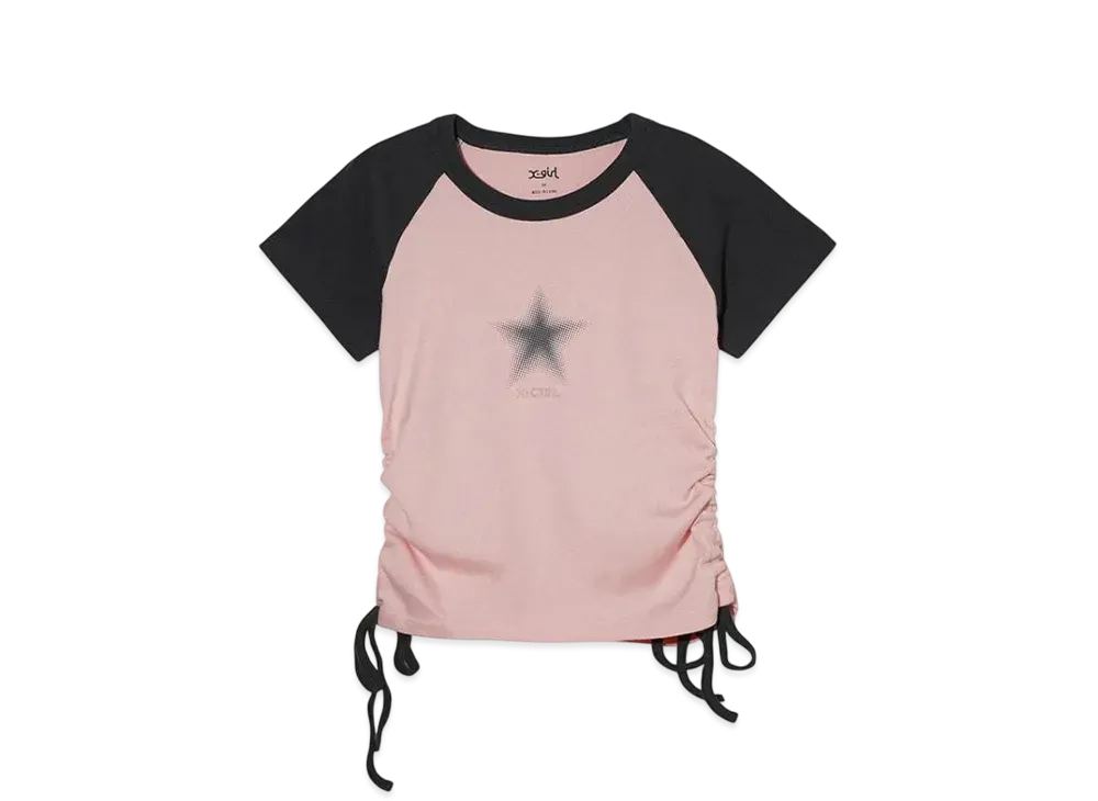 X-Girl Dotted Star S/S Ragran Baby Top "Pink"