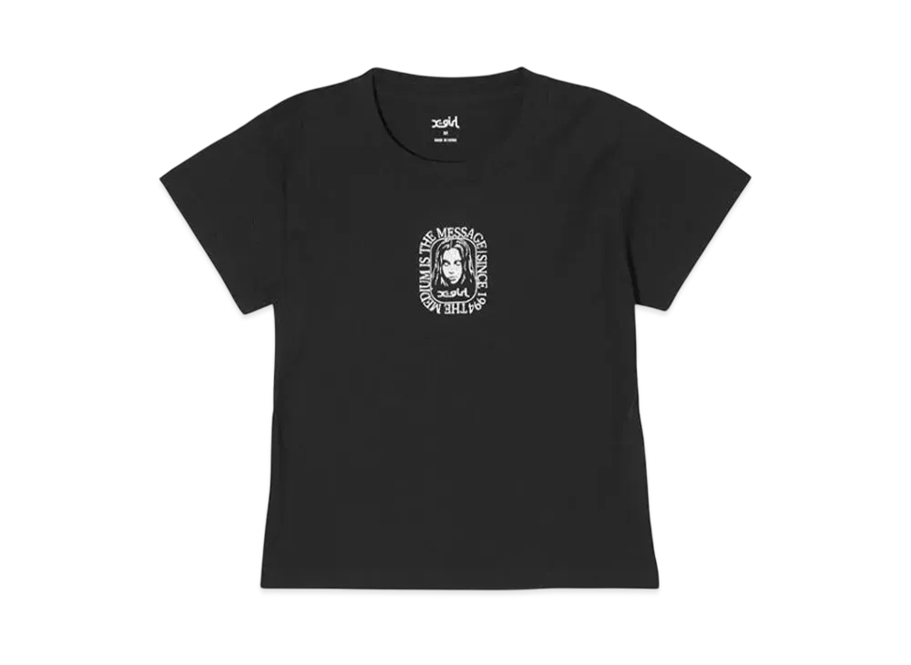 X-Girl Face Rounded Square S/S Baby Tee "Black"