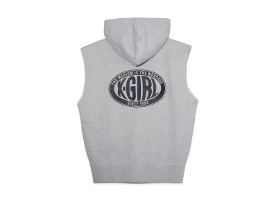 X-Girl Oval Logo Zip Up Sweat Vest "Ash"