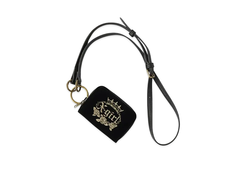 X-Girl Rose And Crown Coin Card Case "Black"